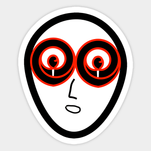 Crazy trance alien face Sticker